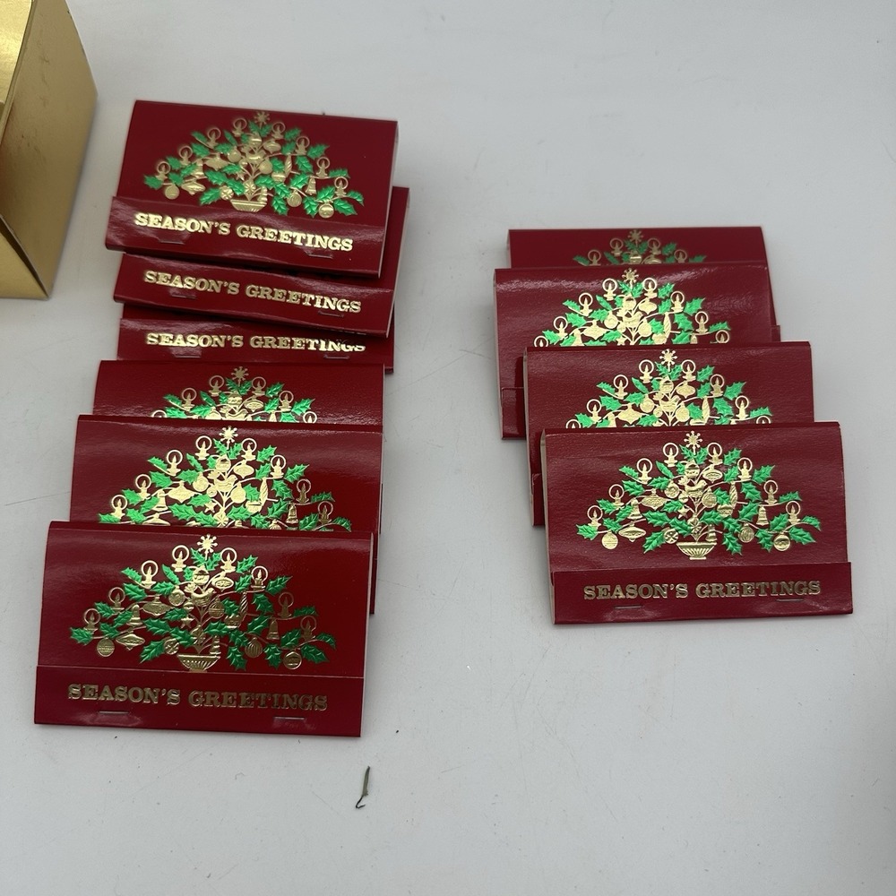 Vintage‎ Matchbook Match Box Wallace Machinery  Co ~ Christmas Lot Of 10 In Box